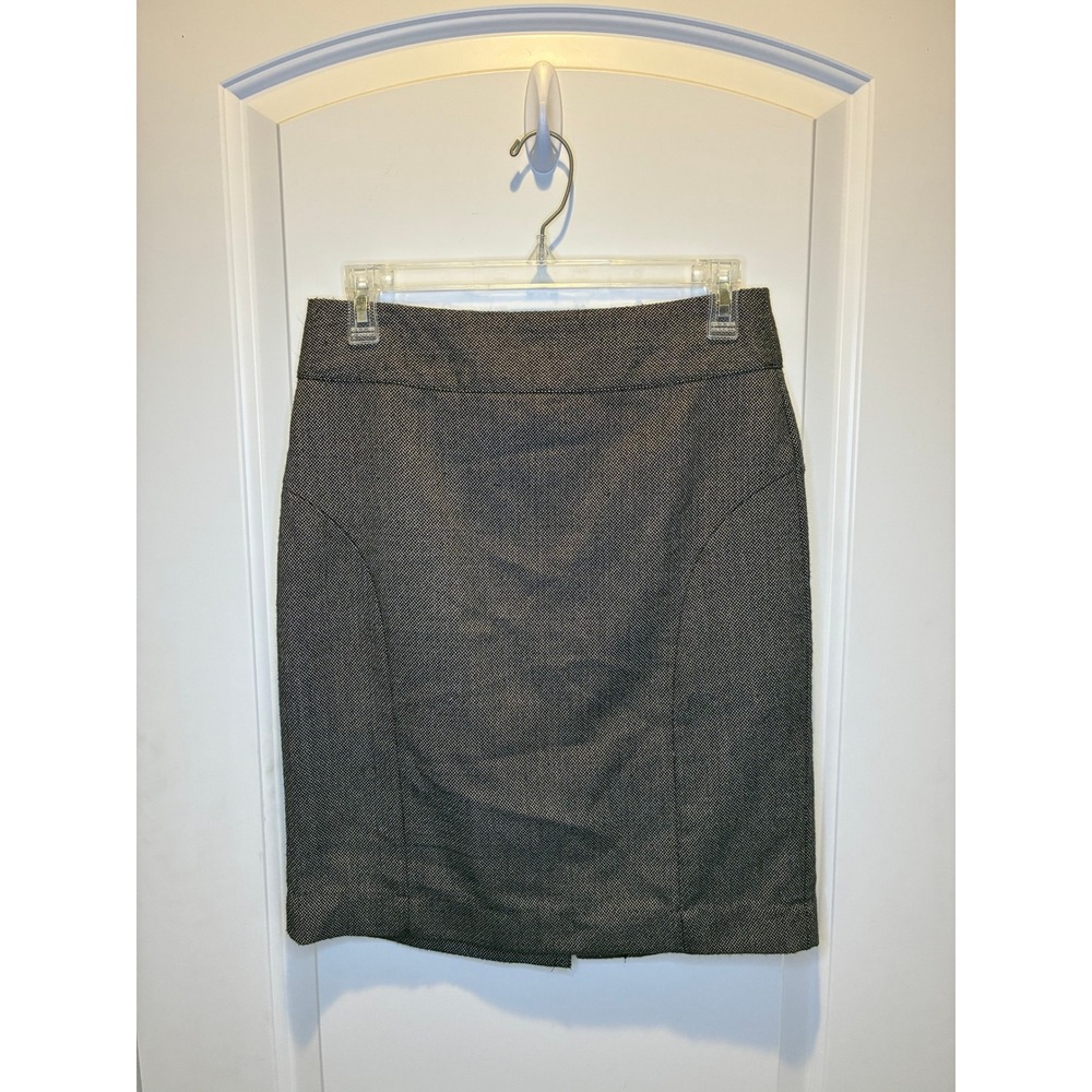 Banana Republic Petite Size 4 Gray/Black Tweed Pencil Skirt